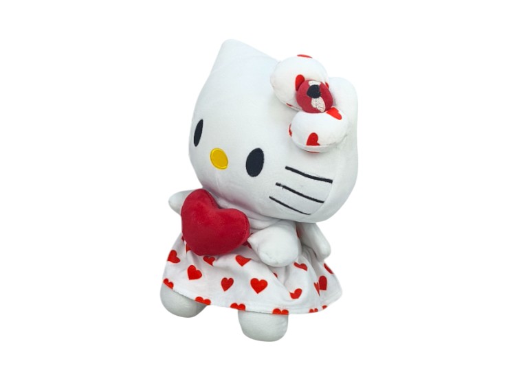 Peluche Hello Kitty Vestido blanco de corazones