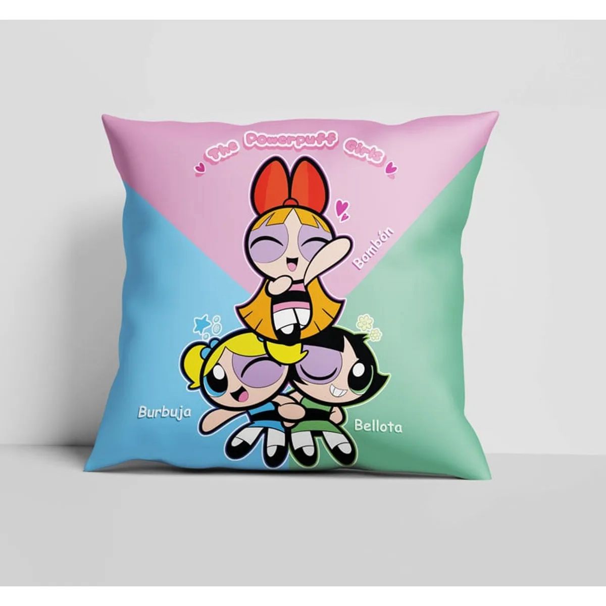 Cojín Chicas Superpoderosas – Burbuja, Bellota y Bombón
