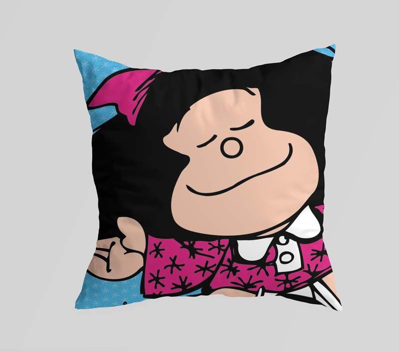 Cojín Mafalda 36x36 cm | Terciopelo Suave con Cierre Oculto